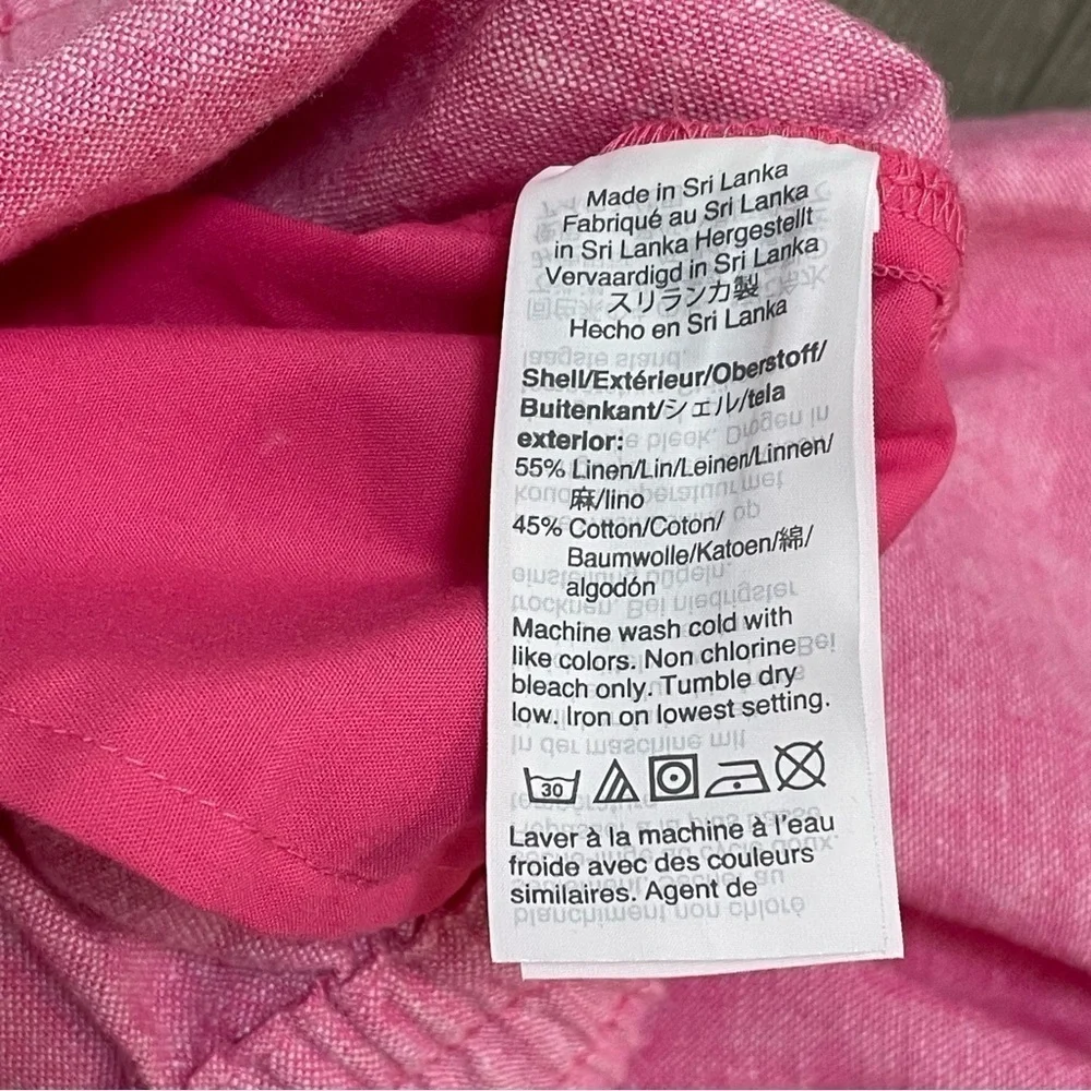 J. Crew Women's Linen Cotton Drawstring Pants Pink Sz 10 NWT Style AL464.